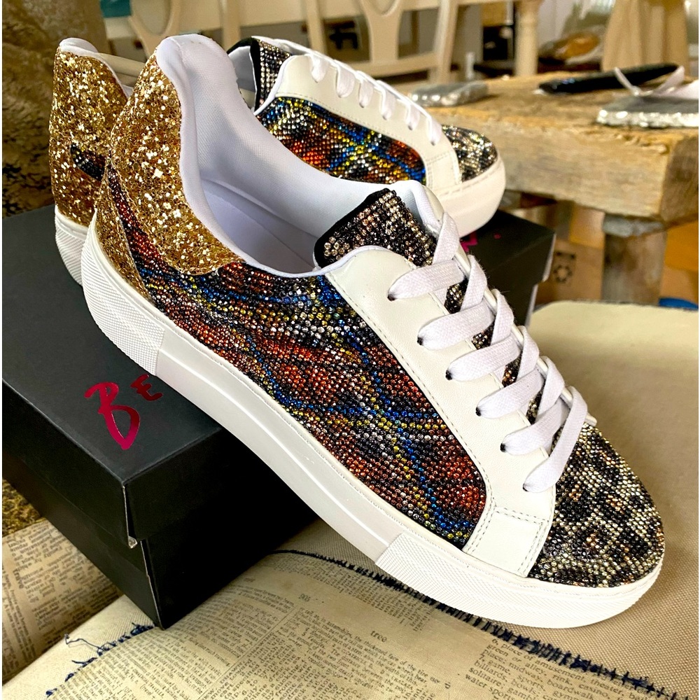 brand NEW in box CRYSTALs glitter Betsey Johnson platform size 6.5 - 7 BLING!